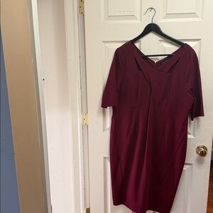 Lane Bryant Deep Red Long Sleeve Dress